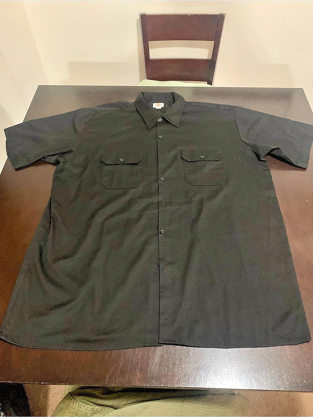 Men’s Dickies Short Sleeve Button Down Work Shirt Black - XXL